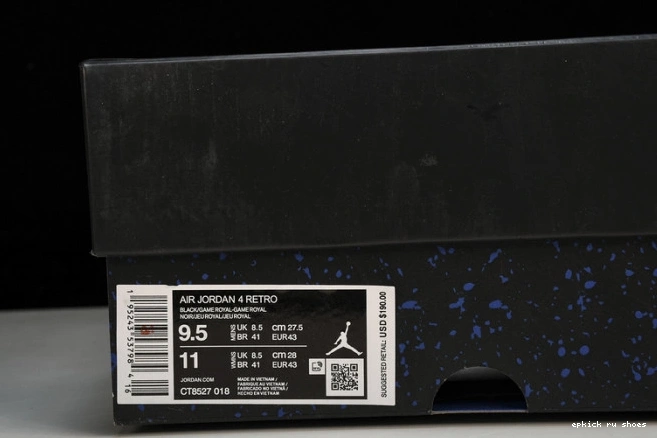 Rep Game Black Retro Royal 4 CT8527-018 Jordan 0716